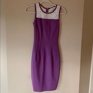 Lilac mini dress with lace back (made in London)